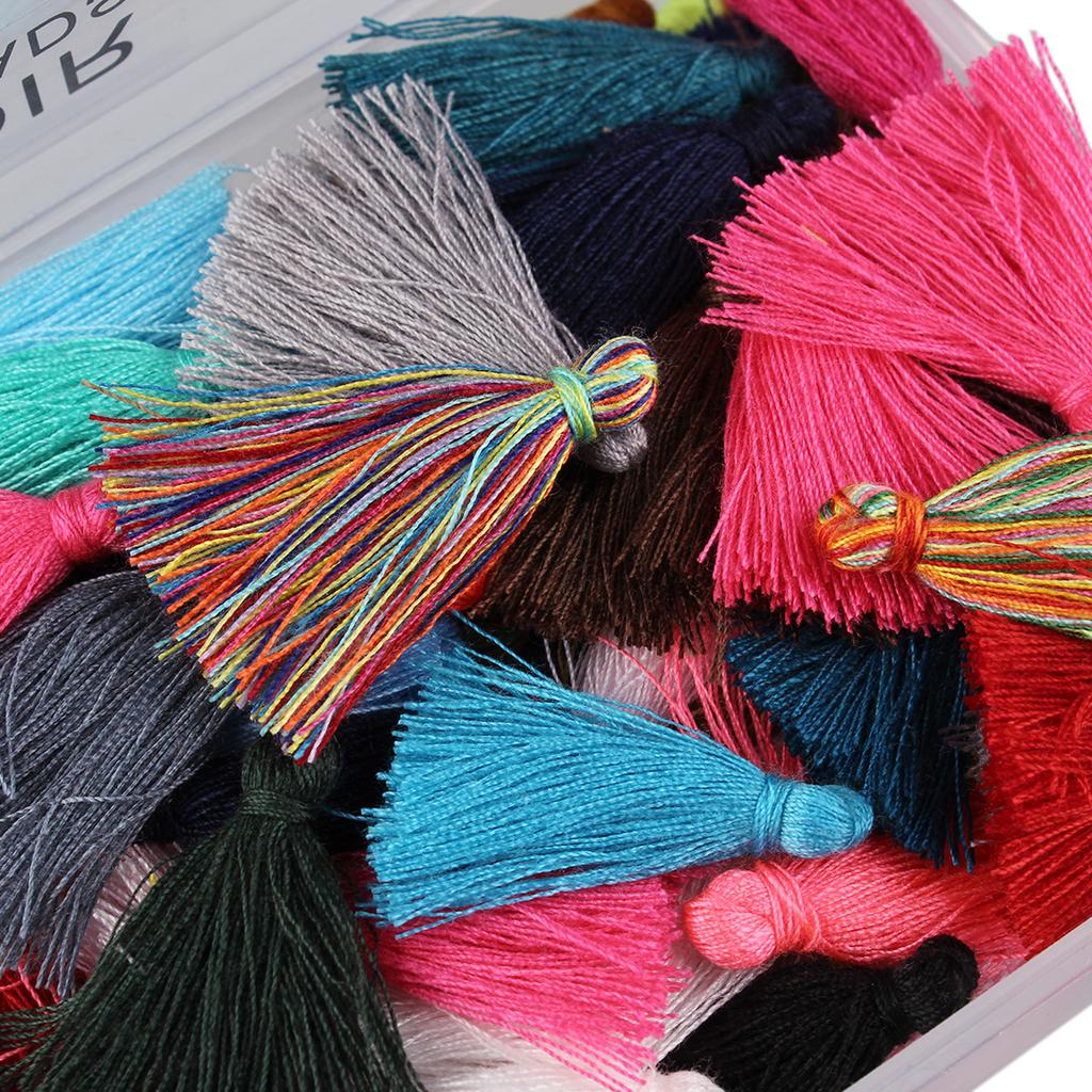50pcs/lot 3cm Mini Polyester Tassel Fringe Tassels Trim For Home Wedding Decoration DIY Handmade Clothing Sewing Accessories