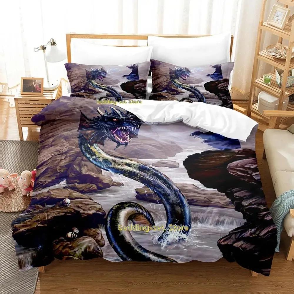 New Game Wizard Bedding Set Cartoon Anime Three-Piece Set Adult Kid Bedroom Duvetcover Sets 3D Kawaii Wizard Camas