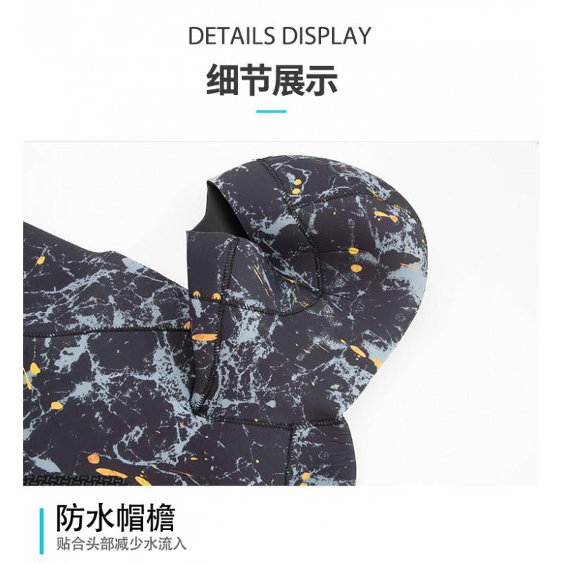 5mm Mens Winter Wetsuit Freediving Surfing Snorkeling Cold Water Diving Thermal Insulated Separate Two-Piece Suit
