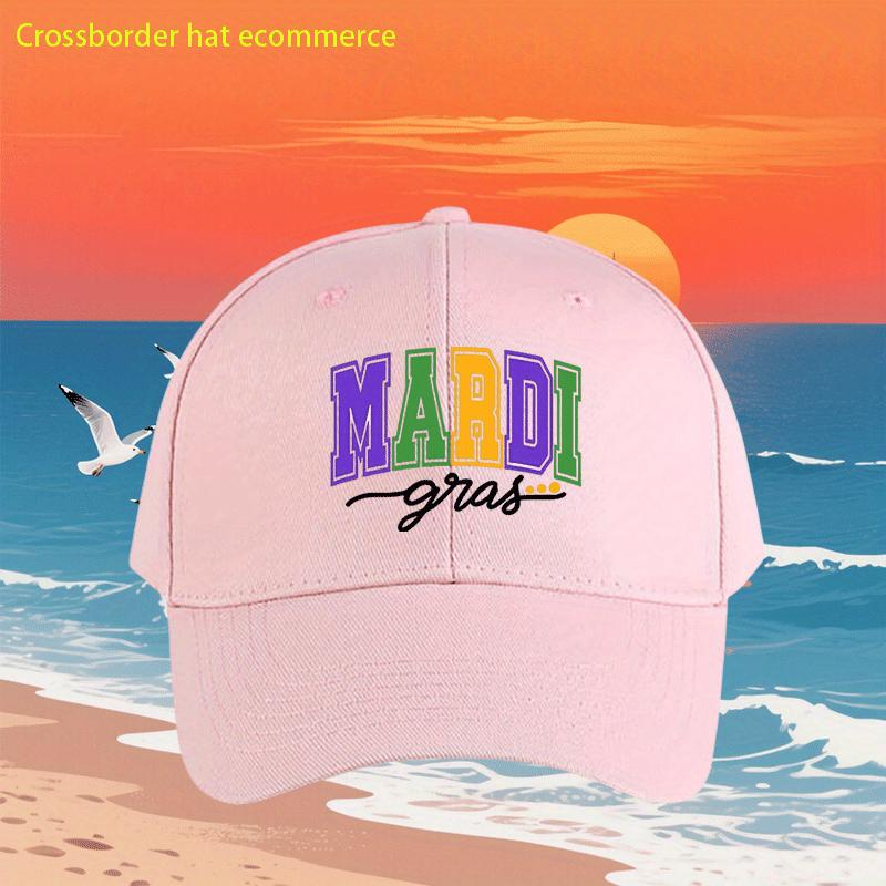Mardi Gras Print Baseball Cap Polyester Adjustable Casual Outdoor Festival Hat