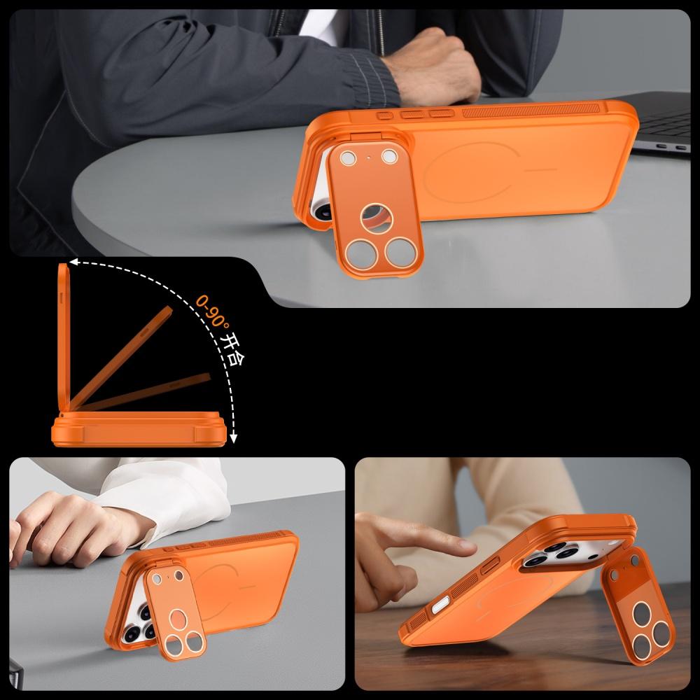 Luxury For Magsafe Glass Crystal Camera Protect Stand Holder Case for iPhone 17 Air 16 15 14 Plus 13 12 Pro Max 11 Armor Cover