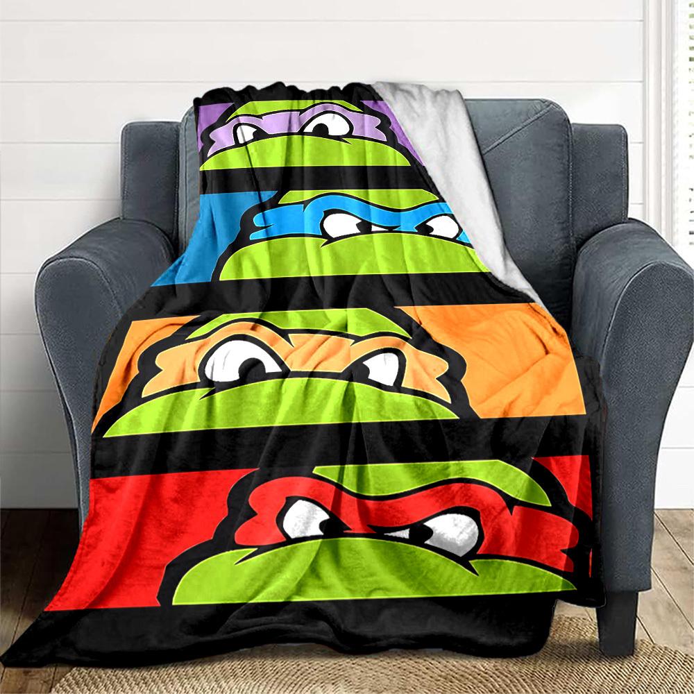 1ks Želvy Ninja Flanelová deka HD potisk Lehká měkká teplá Celoroční deka na pohovku, postel, cestování, kempování Lze prát v pračce