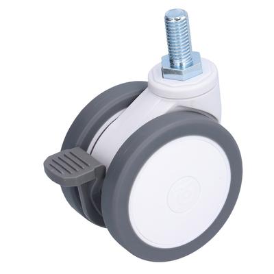 Stille Universalrolle M12 des medizinischen Gummi-TPR-3in Gewinde-Aluminiumlegierung-75mm