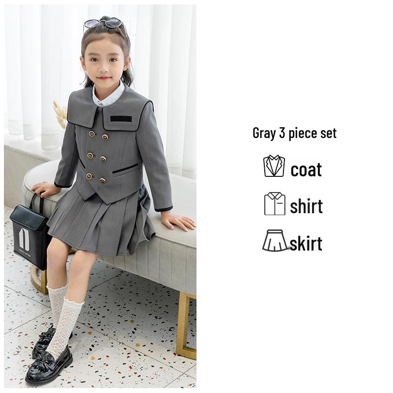 Girls' Casual Fashion Two-Piece Suit Set - Autumn Evening Dress