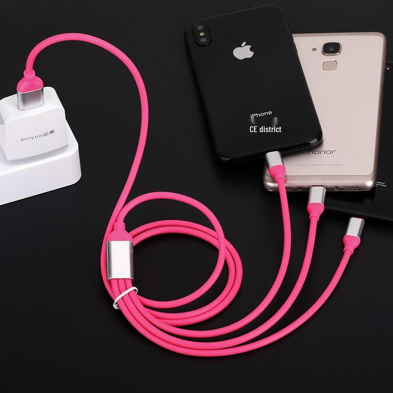 Bouncy 3-in-1 Fast Charging Cable: Compatible with Apple, Huawei, and Android Type-C Devices