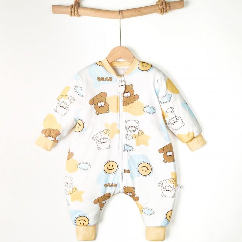Winter Cotton Padded Sleep Sack Toddlers 3-8 Years Warm Long Sleeve Anti-Kick Sleepwear Girls Boys