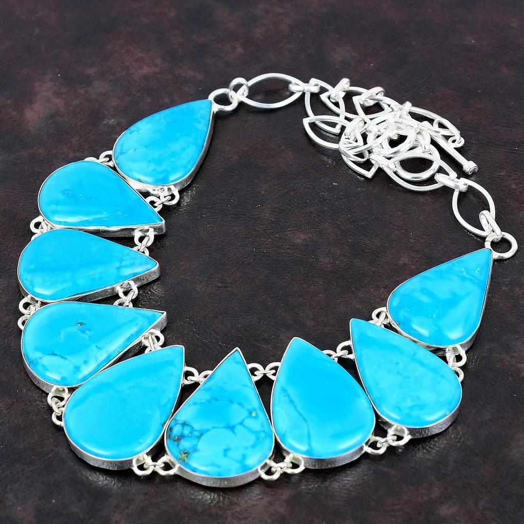 Tyrkysový náhrdelník Arizona Náhrdelník s drahokamem 925 Náhrdelník ze sterlingového stříbra Ručně vyráběné značkové šperky Náhrdelník s nastavitelným řetízkem Dárek pro ženy