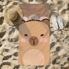 Towel Beach Towel Oversized Art Quick Cartoon Dry Towel Absorbent Soft Swim Capybara Kawaii Cute BeachTowels for Men Women
