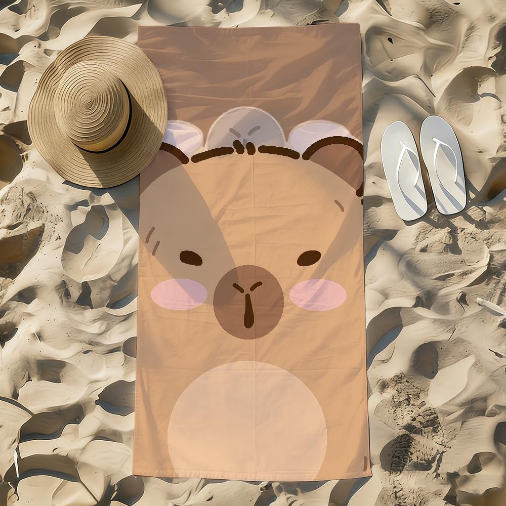 Towel Beach Towel Oversized Art Quick Cartoon Dry Towel Absorbent Soft Swim Capybara Kawaii Cute BeachTowels for Men Women