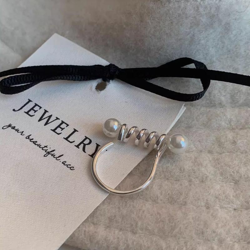 

Уникальное стильное корейское регулируемое кольцо с жемчугом для женщин, элегантное медное ювелирное изделие