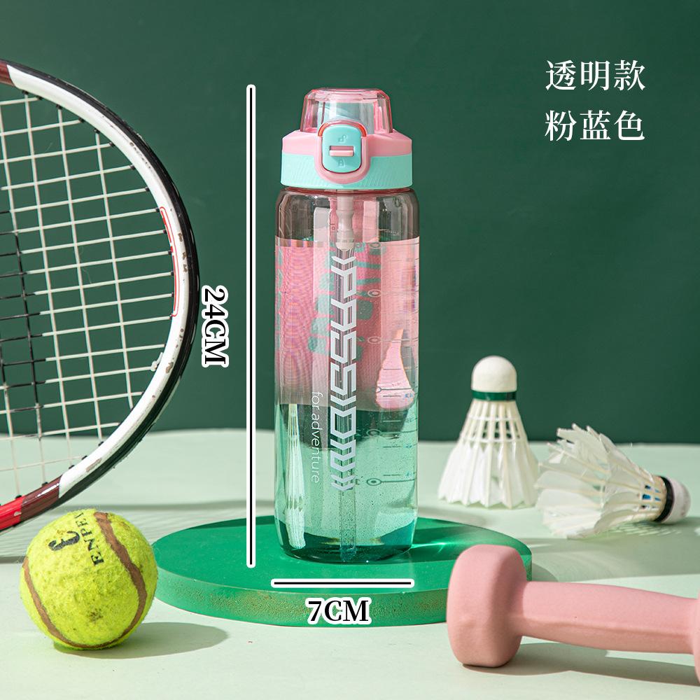 Water bottle high value matte gradual change color plastic cup outdoor large capacity sports water cup flip straw fitness water cup wholesale