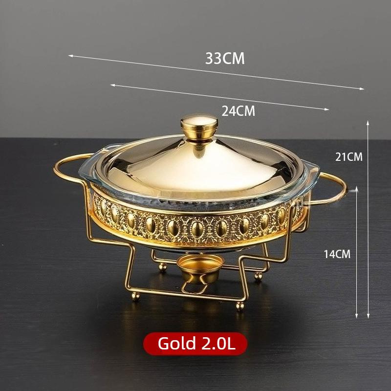 Heat Resistant Glass Buffet Stove Hotel Restaurant Food Insulation Container Heating Alcohol Stove Constant Temperature Stove