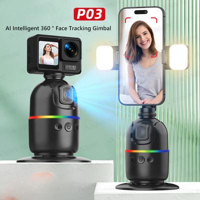 Smart Auto Face Tracking Desktop AI Gimbal for Smartphone & Action Camera 360 Rotation Follow Focus Vlog Kit, Option with Tripod