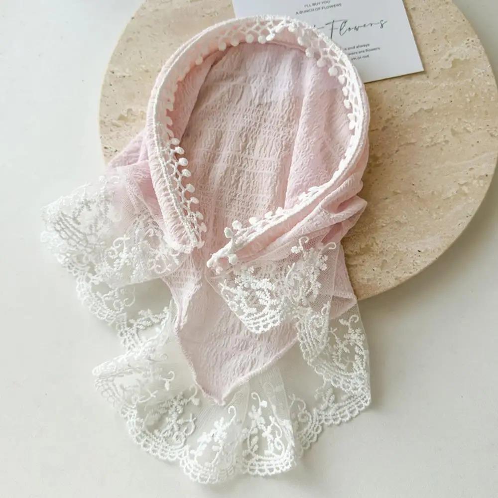 

Аксессуары для волос для девочки Тканый шарф для волос Клетчатое кружево Ретро Путешествие Фото Повязка на голову Женский головной платок Бандана Резинка для волос Y2K Обруч для волос