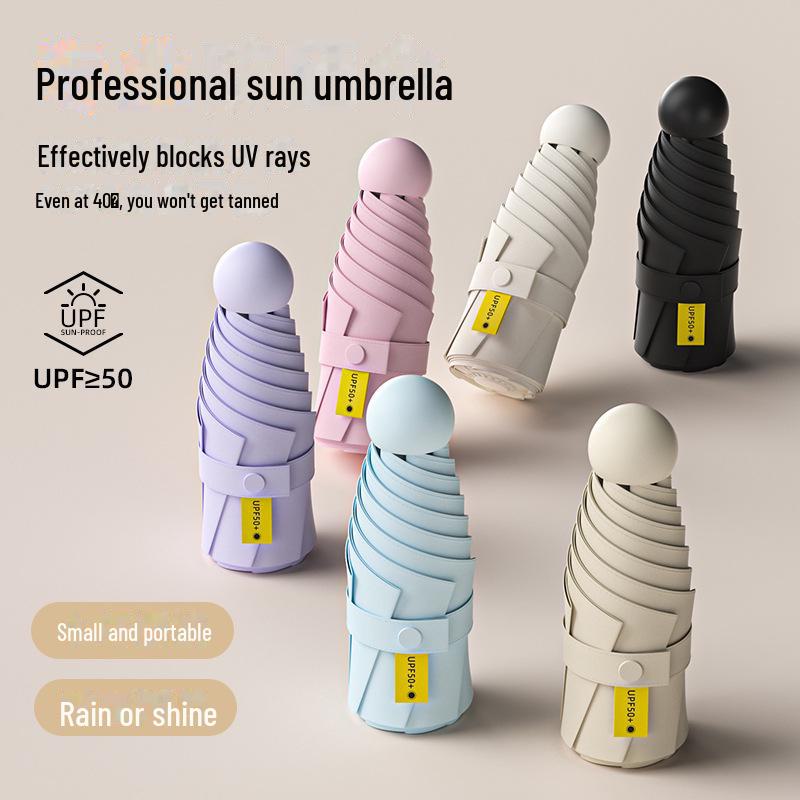 5-Fold Ultra-Light Black Glue UV Protection Customizable Parasol Umbrella