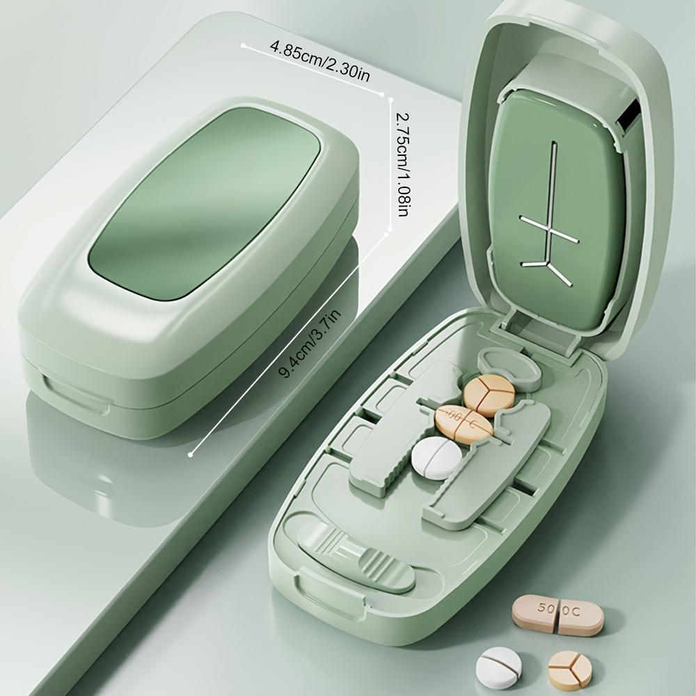Portable Multifunctional Pill Splitter with Storage Compartment Precise 1/2 1/3 1/4 Precise Pill Cutting Medicine Organizer