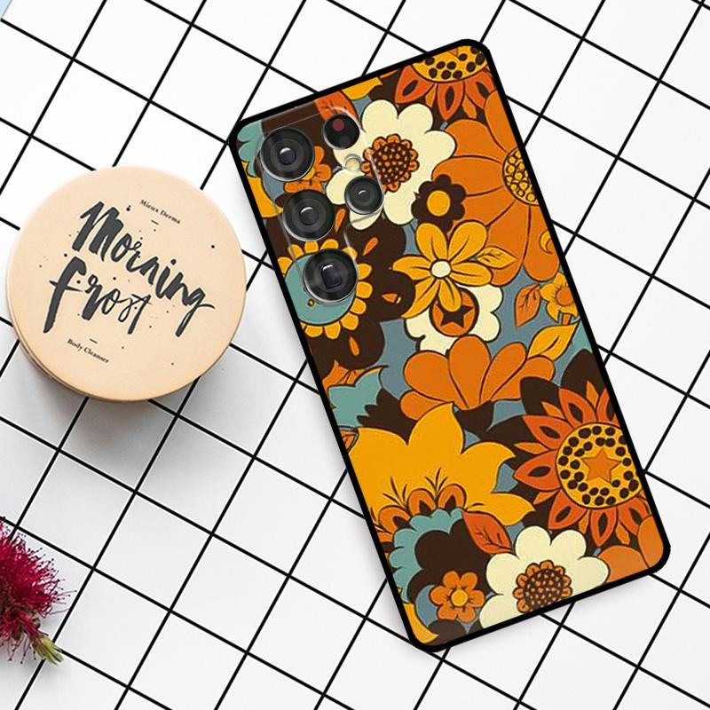 70s Hippie Psychedelic Floral Flowers Case For Samsung Galaxy S24 FE S21 S22 S23 S25 Ultra S9 S10 Plus S20 S25 FE Phone Cover