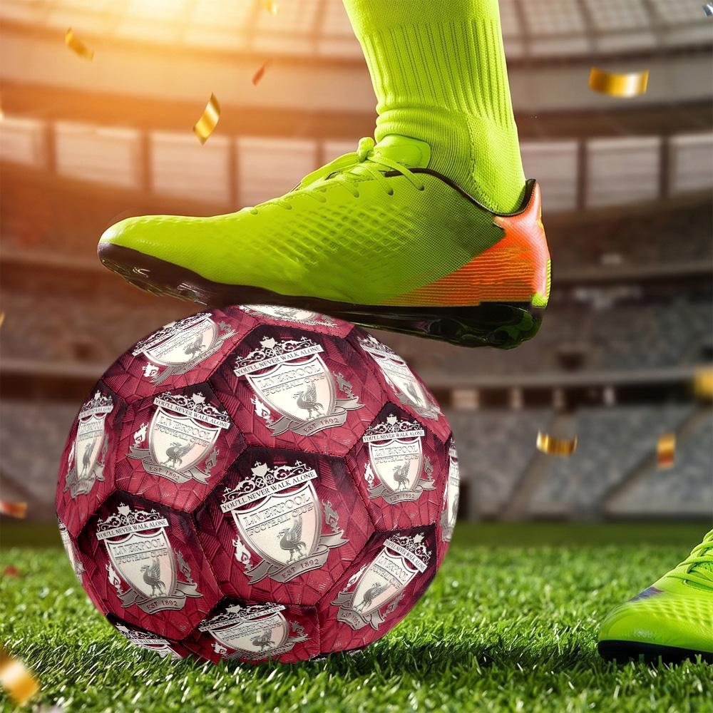 Liverpool Soccer Ball Size 5 Football Machine Sewn Indoor Outdoor Universal Football Ideal for Soccer Enthusiasts Birthday Christmas Wedding Party Gif