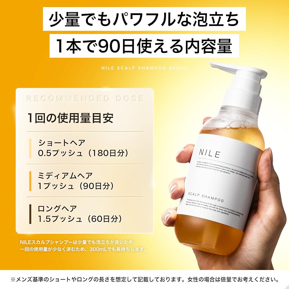 NILE Rich Foam Scalp Shampoo for Men Amino Acid Non-Silicone 500ml (Lafrance Scent)