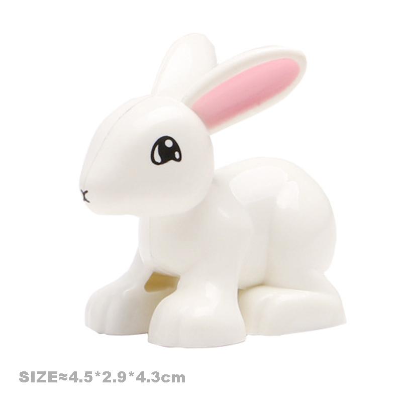 Large Size Building Blocks Cat Dog Pig Rabbit Miniature Add-Ons Fitting Blocks Farm Animals Collection Assemble Education Playthings Ideal For Kid