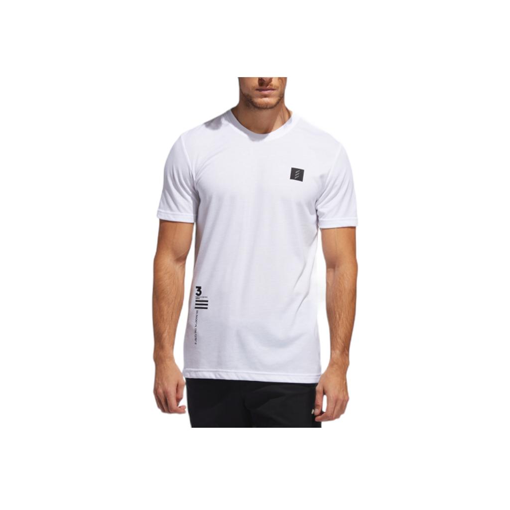 Adidas Comfortable Breathable Fashion Round Neck Short Sleeve T-Shirt Men Tops White FK1099