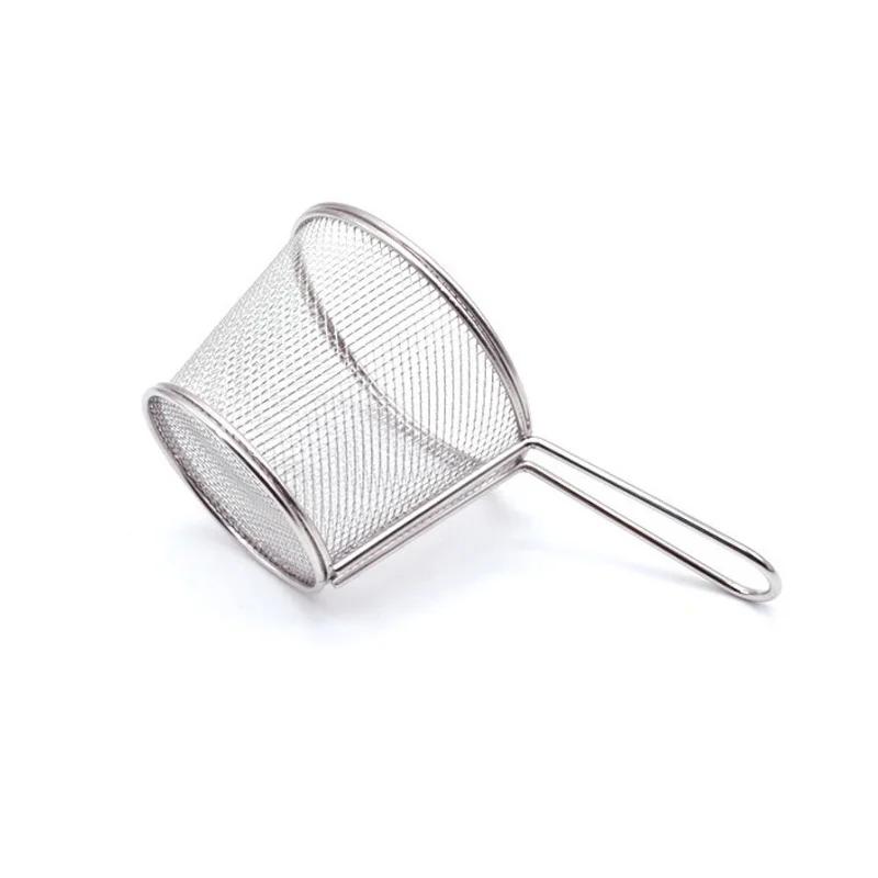 Stainless steel 304 fries basket Oil grid round mesh leak Kitchen gadget fried basket kitchen tool sifter