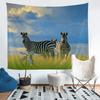 Zebras Tapestry Black White Stripes African Savanna Wild Animals Tapestry Wall Hanging for Home Decor Living Room Bedroom Dorm