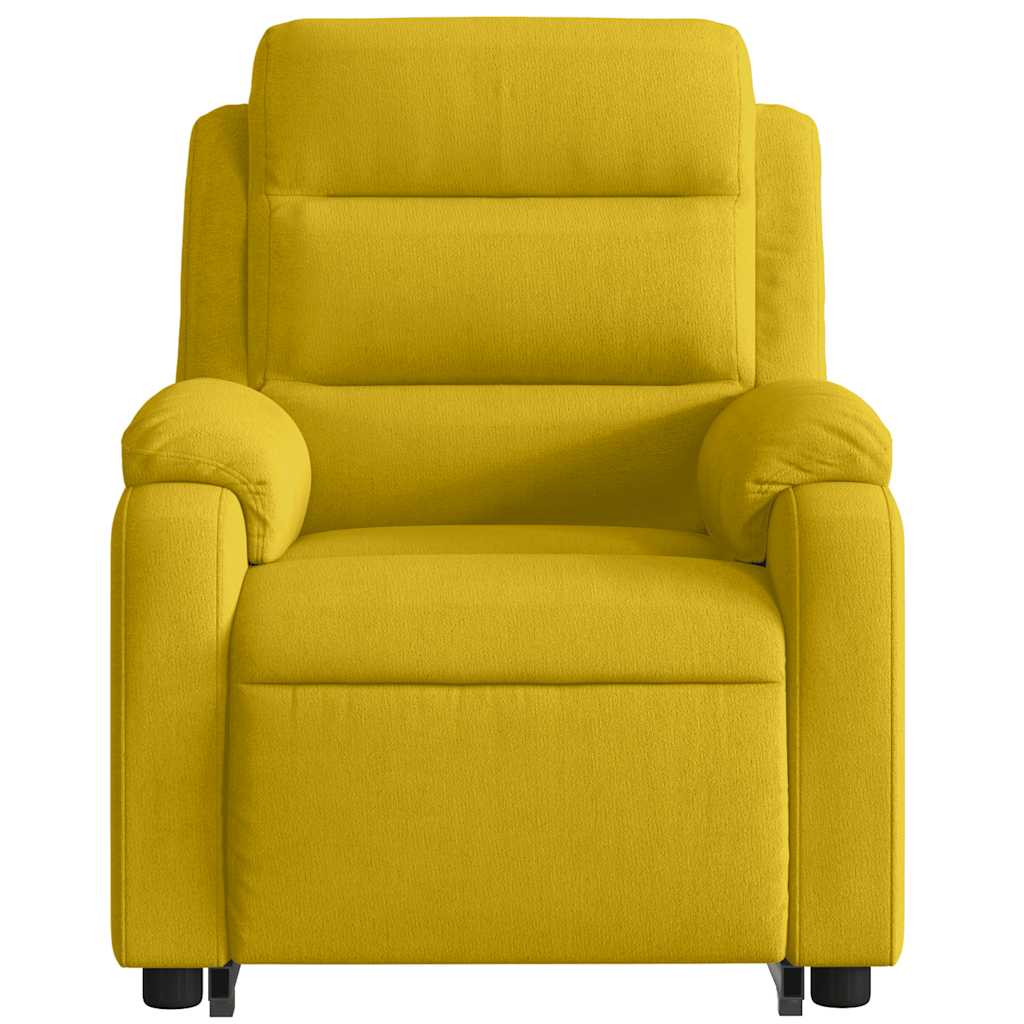 Recliner Chair with Lift Assist Yellow Velvet