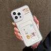 Card Slot Holder Silicone Wallet Pocket Case For Oppo Reno 10 14F 13F 12F Samsung A06 A16 A36 A56 Redmi Note 13 Honor X6A X6B Cover Clear Phone Bumper