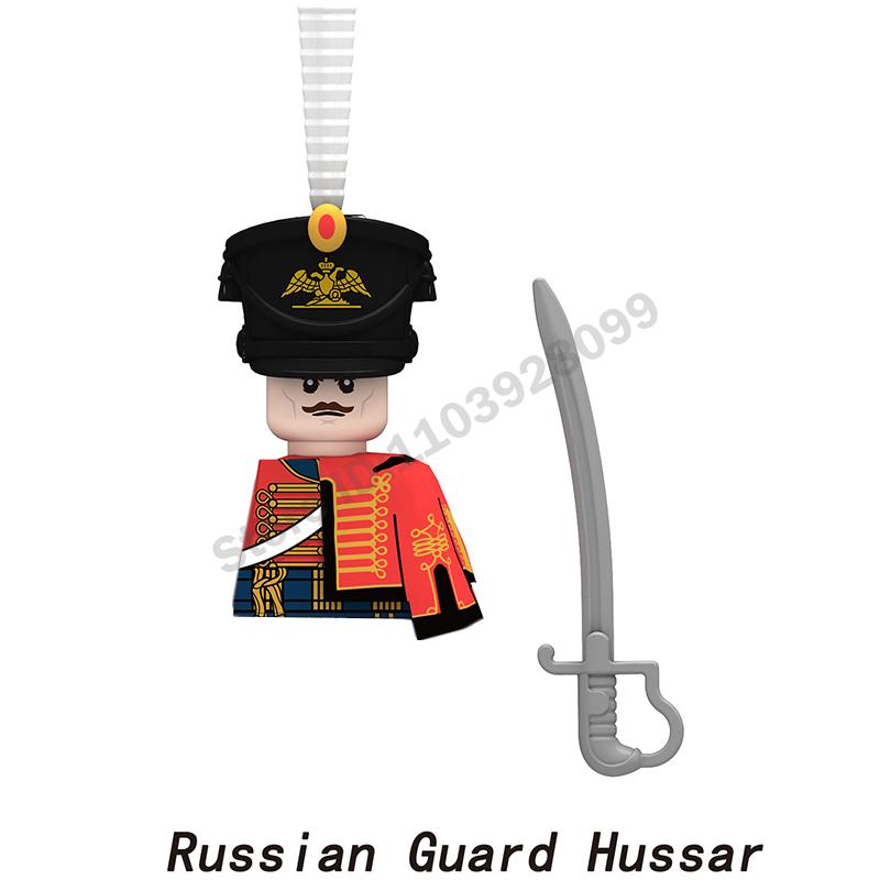 Middle Ages Military Napoleonic Wars Figures Building Block British French Prussia Infantry Knight General Duke Characters Brick