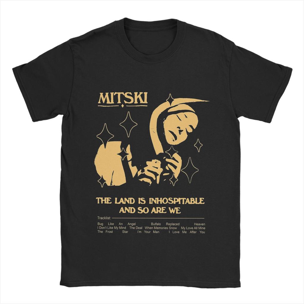 Singer Mitski Men T Shirts Retro Vintage Tees Short Sleeve Crewneck T-Shirt Cotton Plus Size Clothing