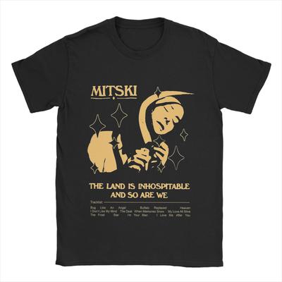 Sängerin Mitski Herren T-Shirts Retro Vintage T-Shirts Kurzarm Rundhals T-Shirt Baumwolle Übergröße Kleidung