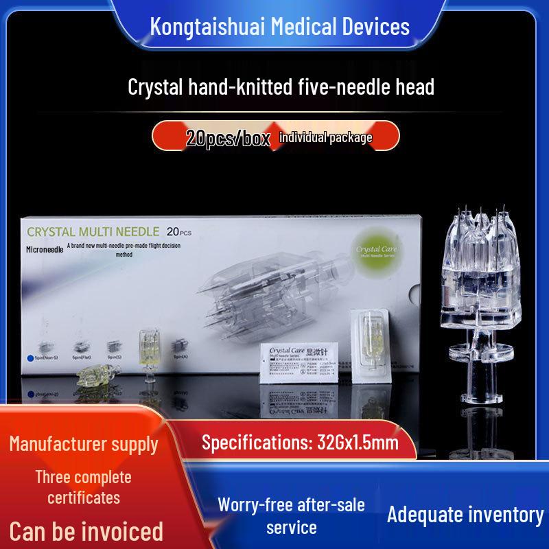 Kangpuwo Hand-Stitched Crystal 32G 1.5mm Five-Needle Beauty Micro-Surgery Kit
