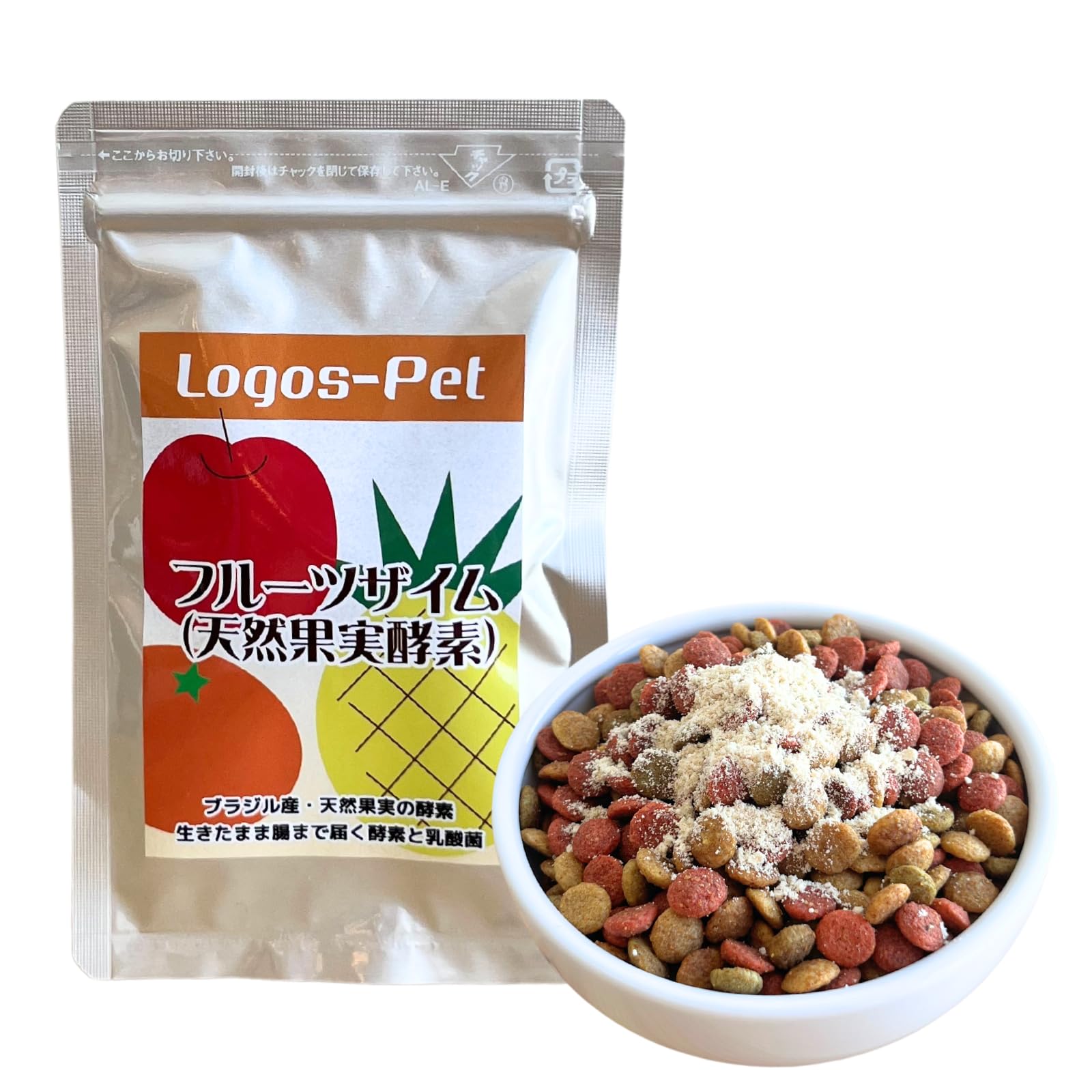 

Logospet Натуральный фрукт для собак и и Маленький Натуральный фрукт Натуральная молочная кислота Натуральные ингредиенты Фермент, Фруктзим, 100 г, Без добавок, Кошки,