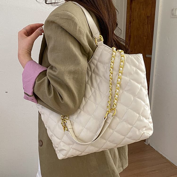 Borsa a tracolla da donna a rombi a catena, borsa a tracolla messenger