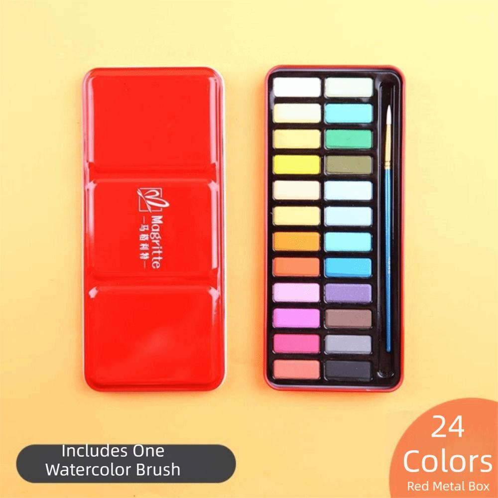 

15/16Pcs 24/36/48/60/72 Colors Watercolor Paint Set Travel Watercolor Set Starter Artists 24colors red