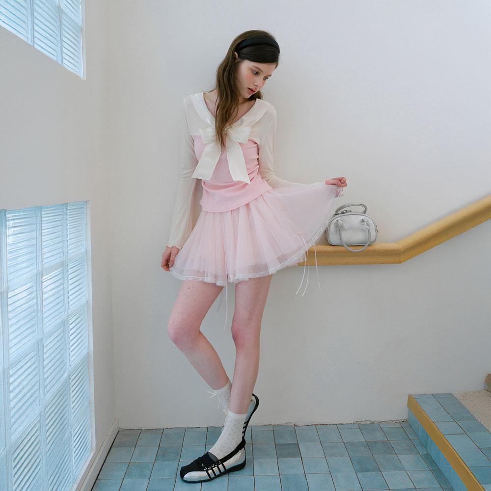 Ceme Adu Cest_Ribbon Mesh Banding Skirt