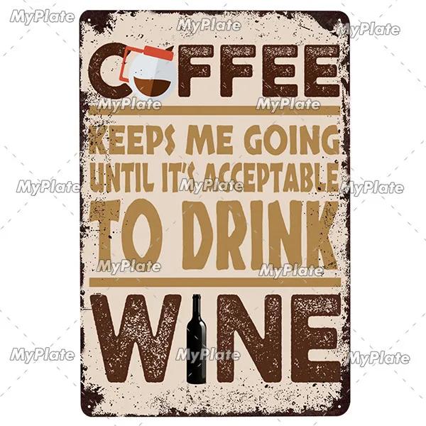 WINE Metal Sign Vintage Plaque Tin Sign Plate Wall Decor For Bar Club Man Cave Wine Kiln Art Painting Alcohol Poster