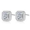 Square cube earrings women's fashion super flash earrings fashion micro zircon square earrings