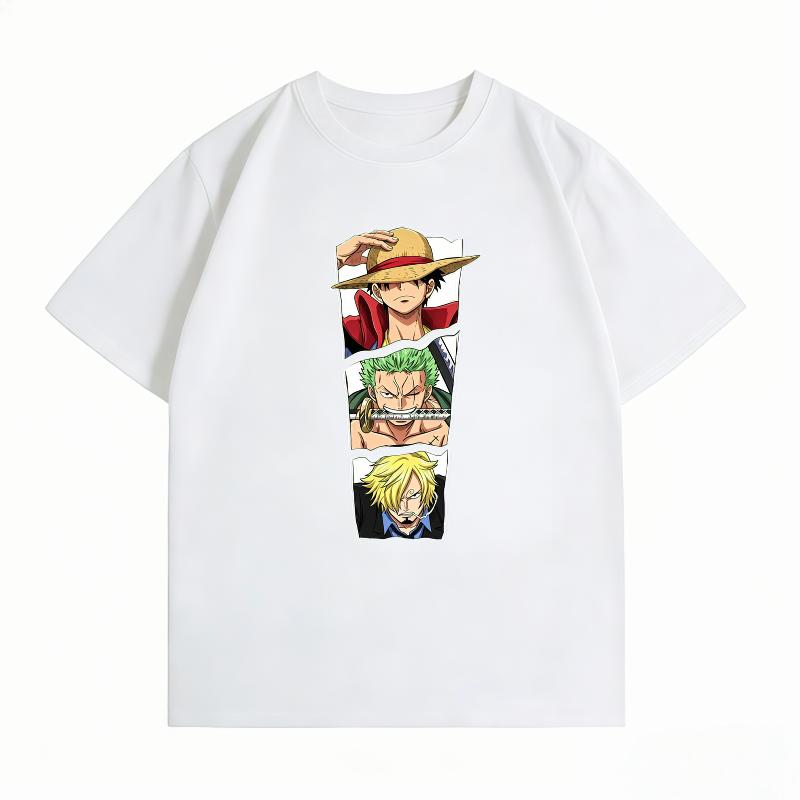 Unisexs Clothing New 100 Cotton Summer TShirt One Piece Unisexs TShirt Monster Trio Print Casual Unisexs TShirt