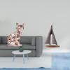 Cat Statue Sailing Boat Decorative Figurine Animal Sculpture Art Craft Ornament for Fireplace And