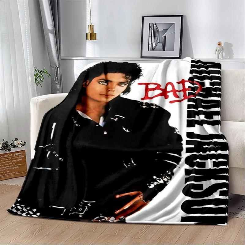 Michael Jackson Retro Printed  HD Blanket Soft Throw Blanket for Home Bedroom Bed Sofa Travel Office Solid Cover Blanket  Adults