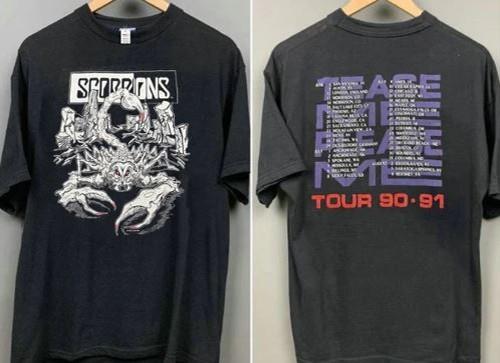 

Новая одежда Scorpions Группа Тур 199091 Футболка Винтажная Рок-концерт Футболка Унисекс Футболка L