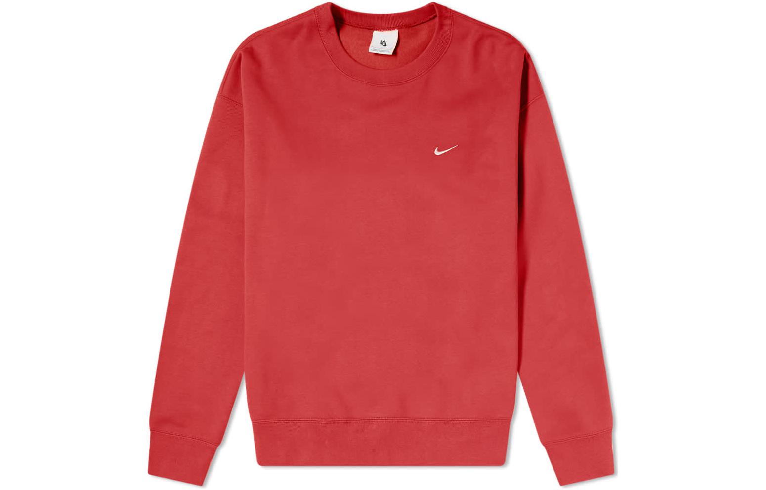 Nike Sweatshirts Men s Red Crew Neck Moderate Regular CV0554-661 L
