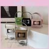 Fashionable Candy Color Mini Square Handbag For Women Chic Pu Leather Tote