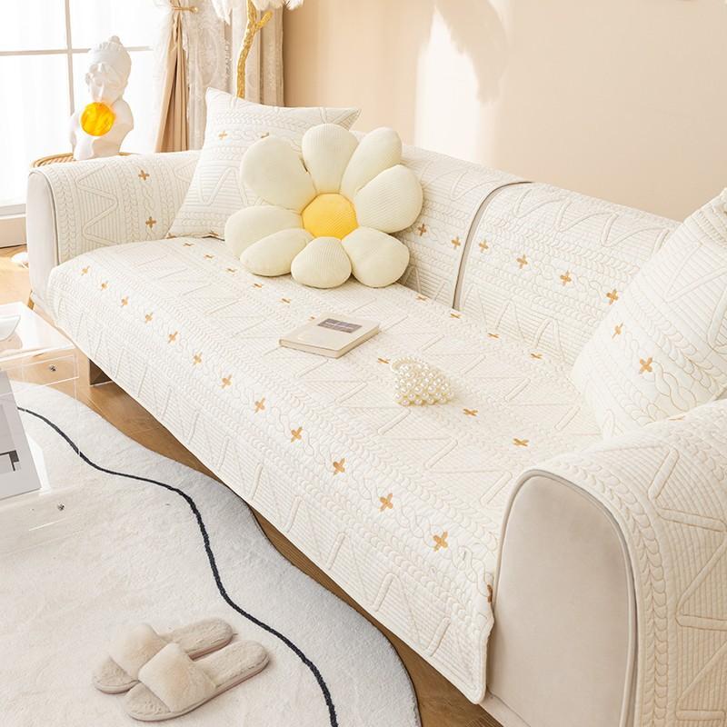 

New Chinese Cotton Sofa Cushion, Universal Fabric For All Seasons, Non-Slip Backrest Towel, Wedding Red Simple Modern Gaibuxia 70*70cm