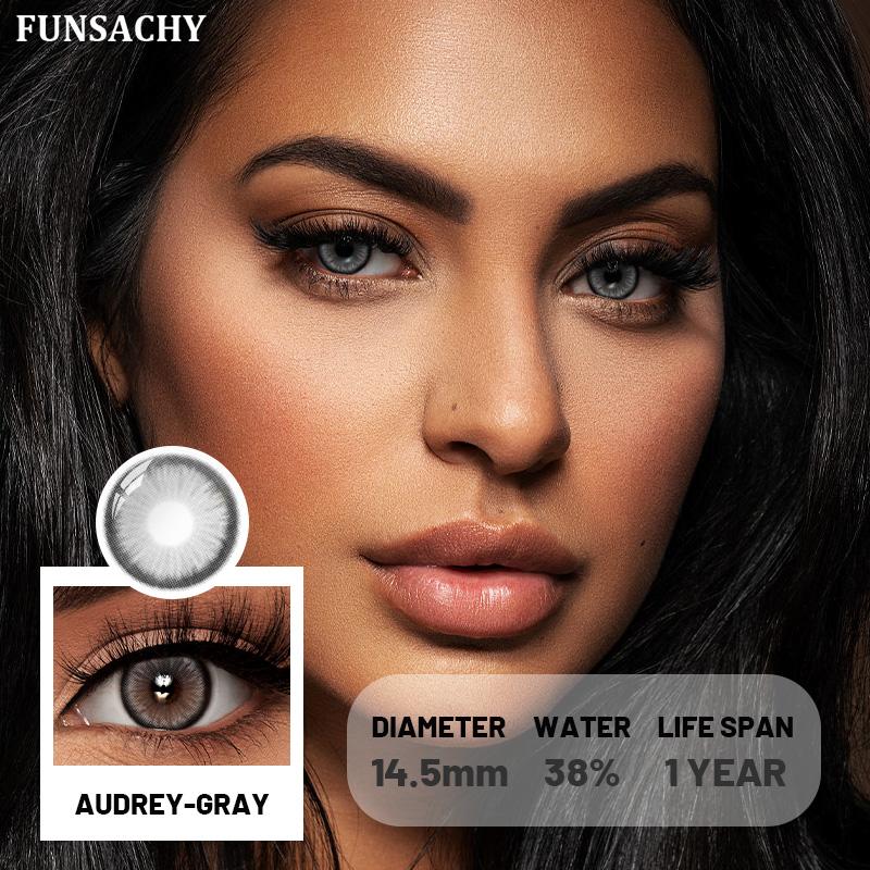 FUNSACHY 1 Pair Color Contact Lenses for Eyes Natural Softlens Lenses Cosmetic Eye Contacts Gray Pupils Yearly Lens Brown Lens
