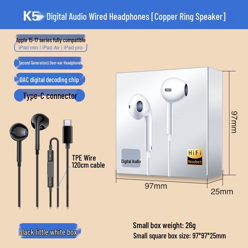 Typ-C Kopfhörer mit Fernbedienung für Vivo, Huawei, Samsung, Xiaomi, Oppo