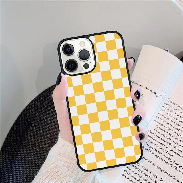 Checkerboard Checked Checke Soft Phone Case Cover For iPhone 17 Air 15 16 Pro Max 14 13 12 11 Pro Max Plus