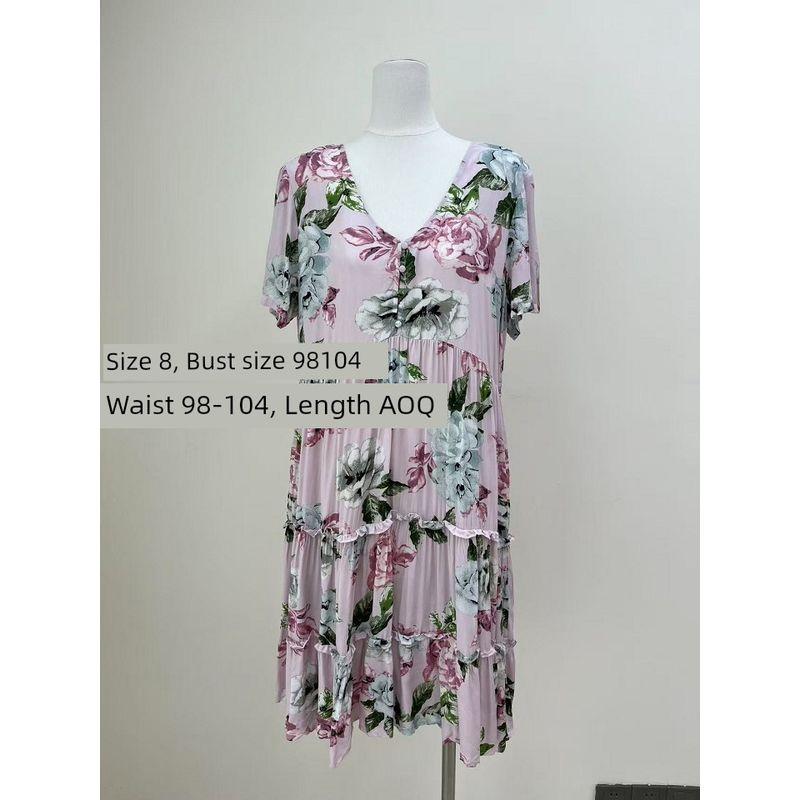 Foreign Trade Original Garment Original Order Bright and Bright Niche Design Sense Dress Vacation Floral Skirt Long dress Series 10